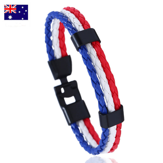 Australia National Flag Leather Bracelet