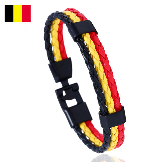 Germany National Flag Leather Bracelet